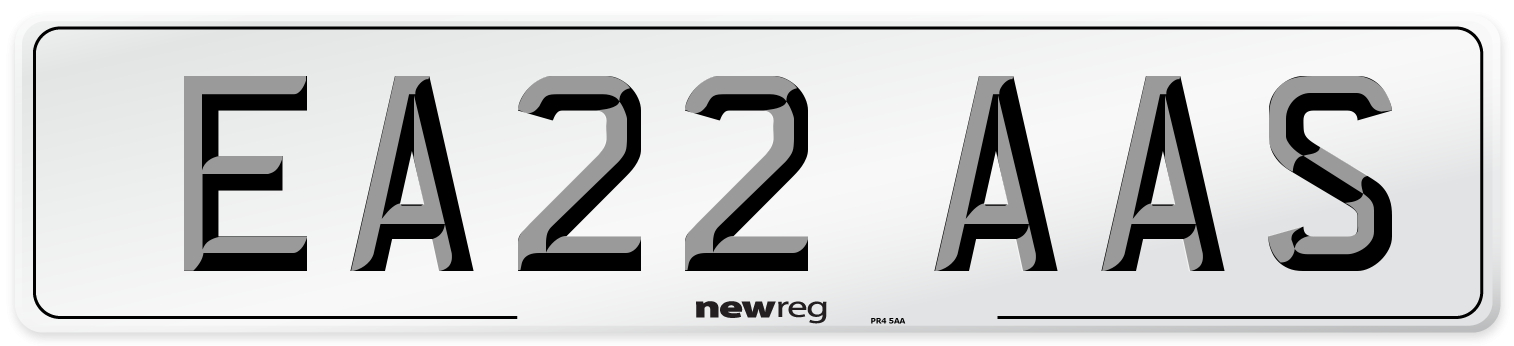 EA22 AAS Number Plate from New Reg